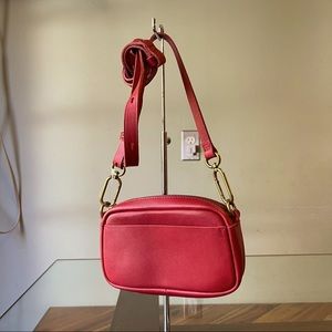 Madewell Leather Carabiner Mini crossbody bag, red